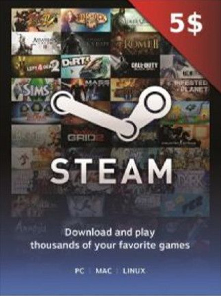 Steam Gift Card 5 USD - Steam Key - United States Steam Gift Card 5 USD - Steam Key - United States
