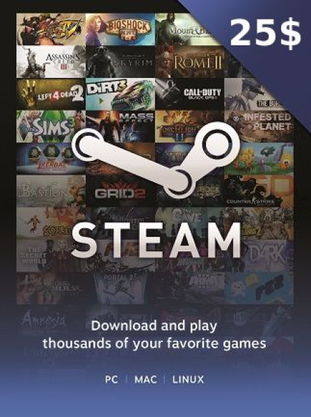 Steam Gift Card 25 USD - Steam Key - United States Steam Gift Card 25 USD - Steam Key - United States
