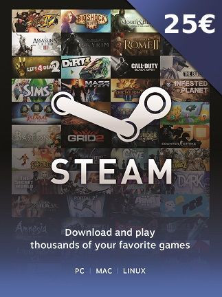 Steam Gift Card 25 EUR - Steam Key - Europe