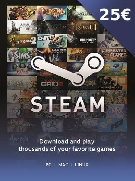 Steam Gift Card 25 EUR - Steam Key - Europe Steam Gift Card 25 EUR - Steam Key - Europe