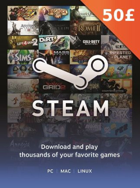 Steam Gift Card 50 GBP - Steam Key - United Kingdom Steam Gift Card 50 GBP - Steam Key - United Kingdom