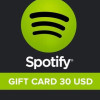 Spotify Gift Card 30 USD - Spotify Key - UNITED STATES