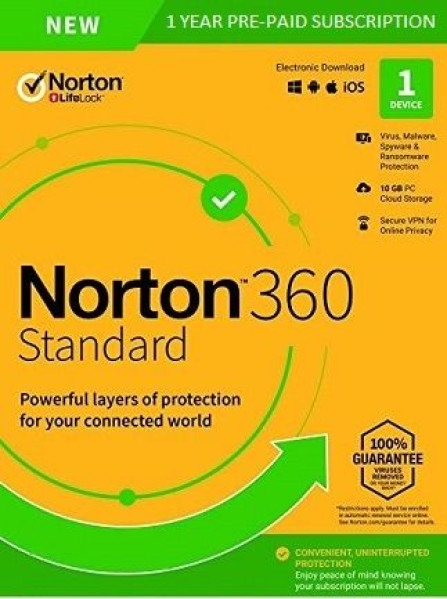 Norton 360 Standard Non-Subscription - (1 Device, 1 Year) - Symantec Key EUROPE Norton 360 Standard Non-Subscription - (1 Device, 1 Year) - Symantec Key EUROPE