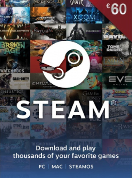Steam Gift Card 60 EUR - Steam Key - Europe Steam Gift Card 60 EUR - Steam Key - Europe