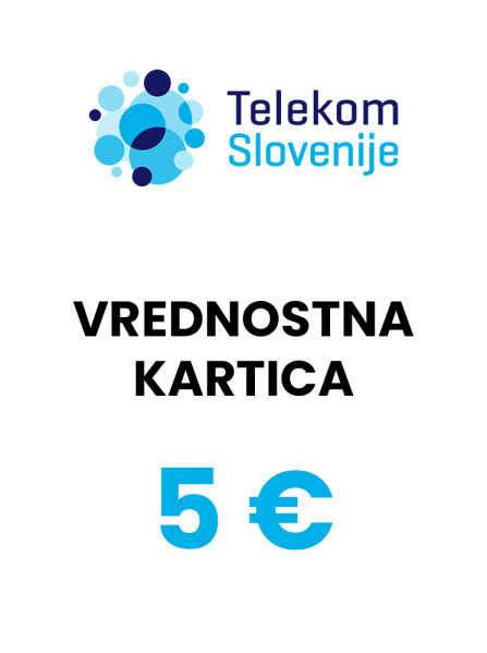 Telekom Slovenija vrednostna kartica 5 € (EUR) Telekom Slovenija vrednostna kartica 5 € (EUR)