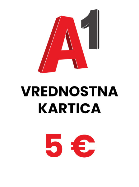 A1 Slovenija vrednostna kartica 5 € (EUR) A1 Slovenija vrednostna kartica 5 € (EUR)