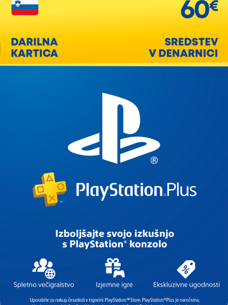 Sony PlayStation Store in Plus Branded 60 EUR (SI) PSN Key SLOVENIA Sony PlayStation Store in Plus Branded 60 EUR (SI) PSN Key SLOVENIA